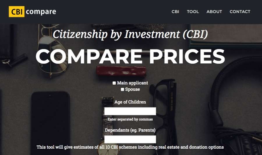 New tool to compare citizenship by investment prices