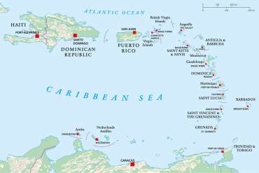 Caribbean Map - Dominica vs Dominican Republic