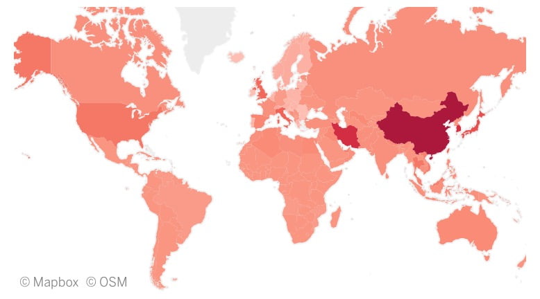 Map of Restricted countries