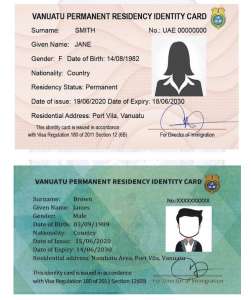 Vanuatu PR Green card