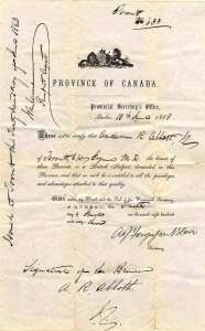 Canada 1863 Passport